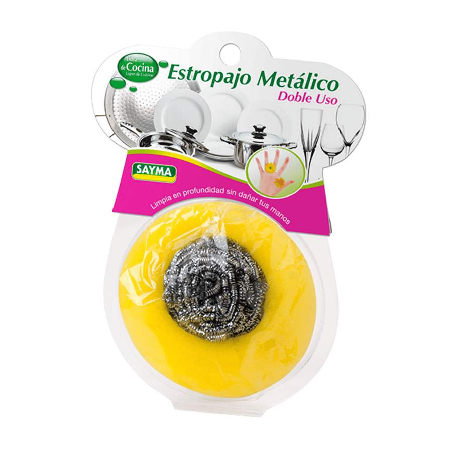 SAYMA ESFREGÃO AÇO C/ESPONJA BLISTER