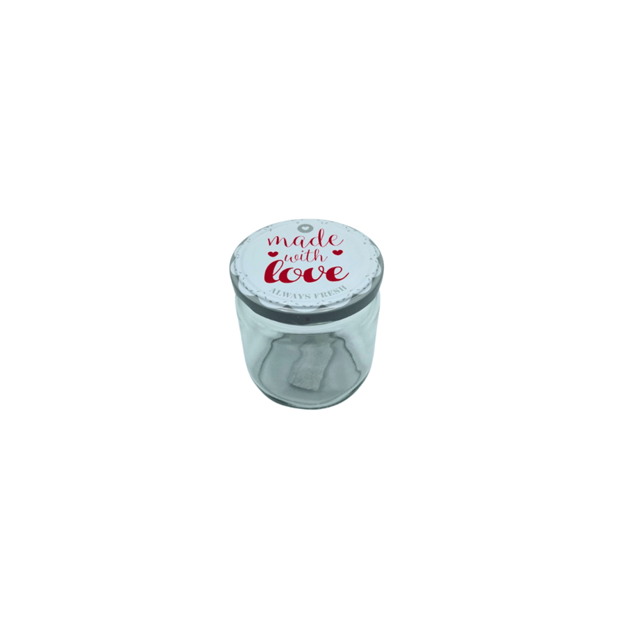 FRASCO VIDRO 210ML MADE WITH LOVE