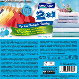 AMAHOGAR AMBIENTADOR 2X1 ROUPA LIMPA