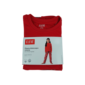 CLEVE PIJAMA 3/4 ANOS MENINA VERMELHO