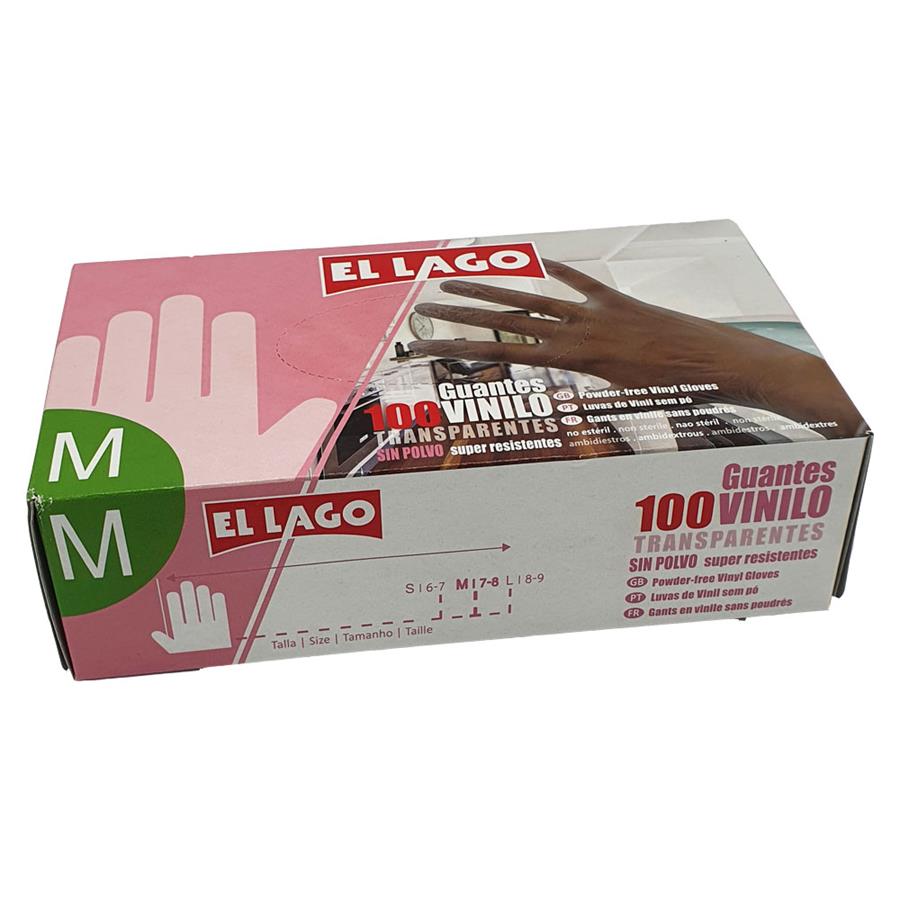 LUVA VINIL CONJUNTO 100 UNIDADES TAMANHO M