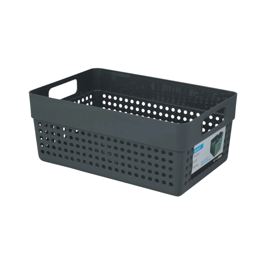 CESTA PLÁSTICO CINZA 3,5L