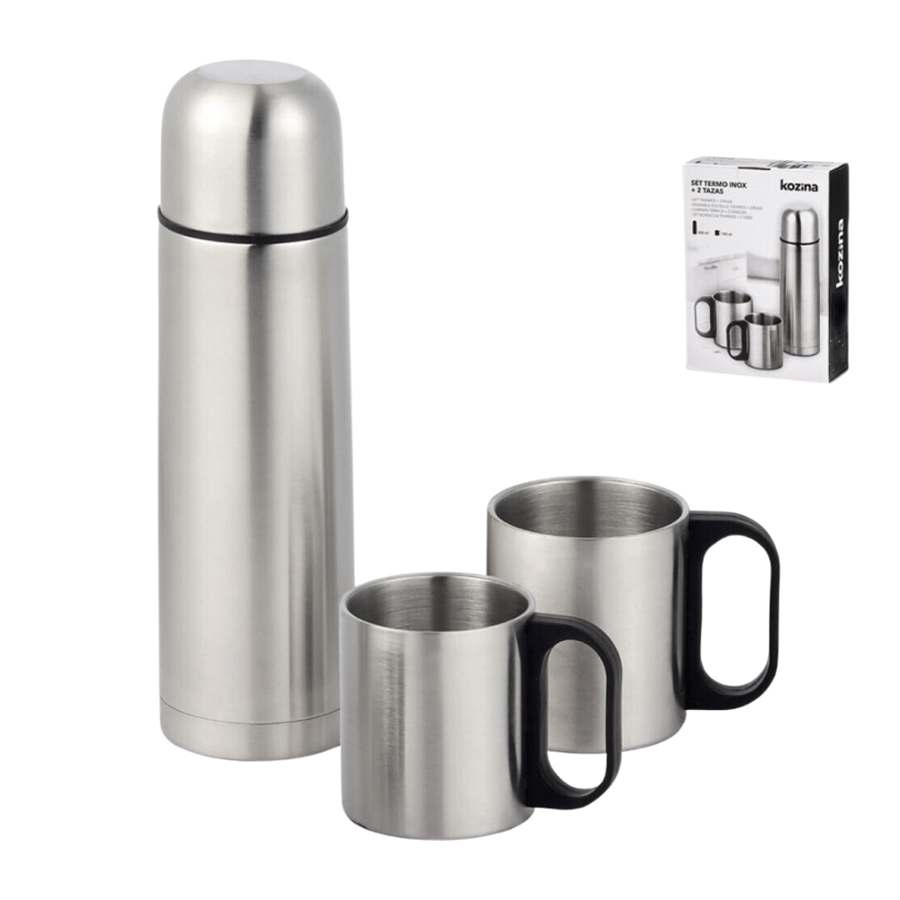 KOZINA TERMO 500ML C/2 CANECAS INOX