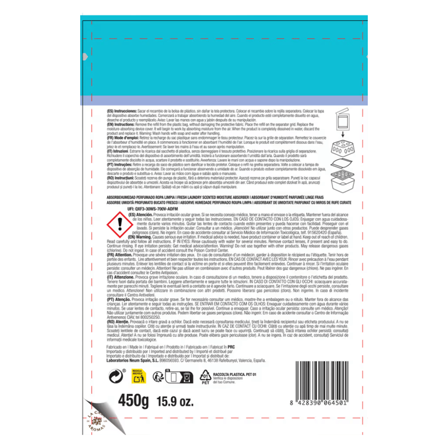 CASA AROMAS REC. ABSORVE HUMIDADE 450G ROUPA LIMPA
