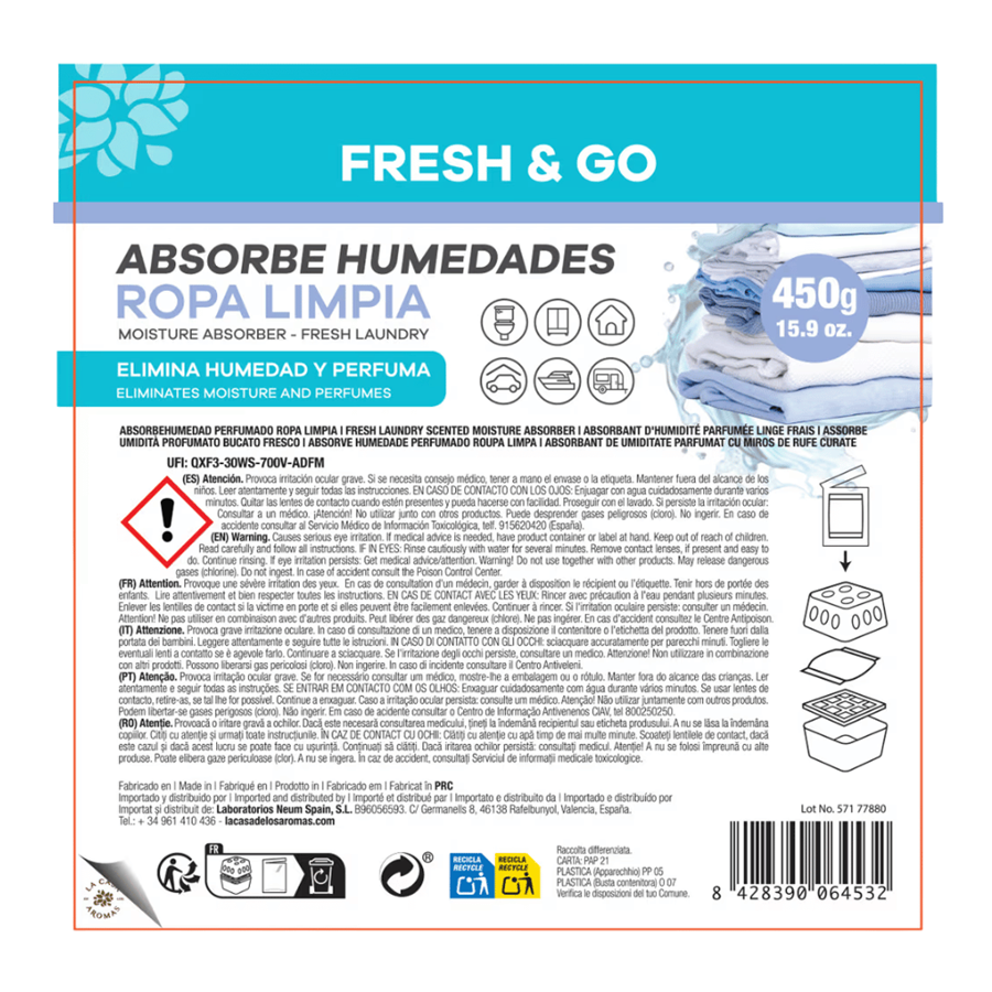 CASA AROMAS ABSORVE HUMIDADE 450G ROUPA LIMPA