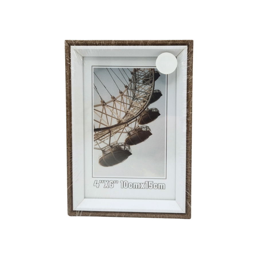 MOLDURA CASTANHO/BRANCO 10X15CM