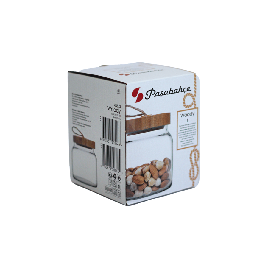 FRASCO VIDRO C/TPA WOODY 575ML