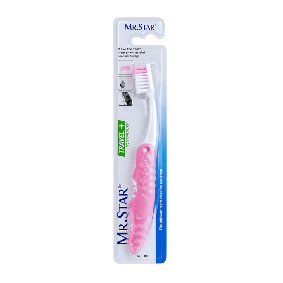 ESCOVA DENTES VIAGEM ROSA 18.5CM