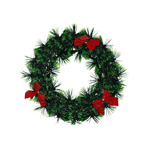 COROA NATAL 23CM C/LAÇOS VERMELHOS