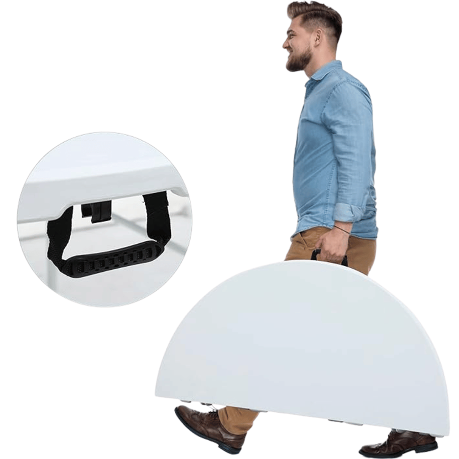 MESA DOBRÁVEL 150X74CM REDONDA