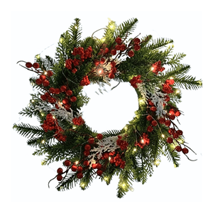 COROA NATAL C/LUZ 40CM