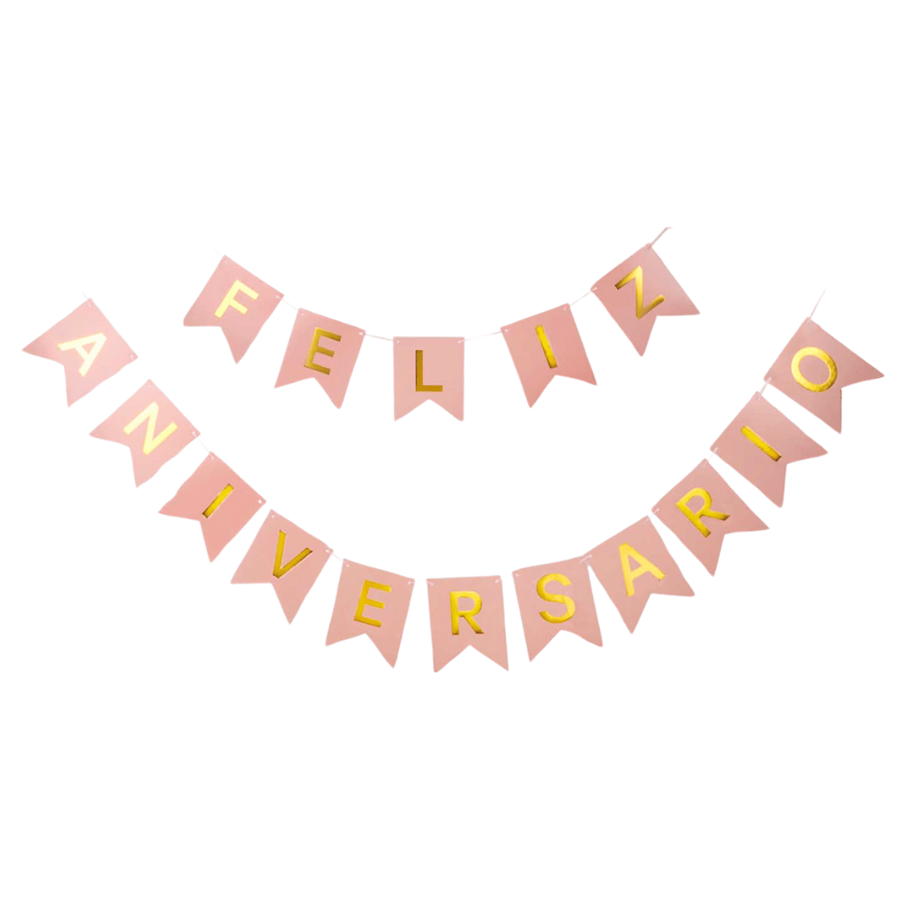BANDEIRA FELIZ ANIVERSÁRIO ROSA