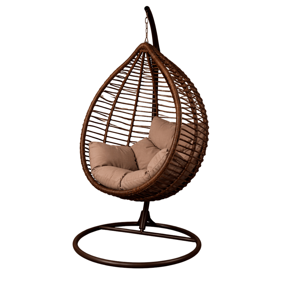 CADEIRA OVO C/SUP. 117*105*D68CM CASTANHO ESC.