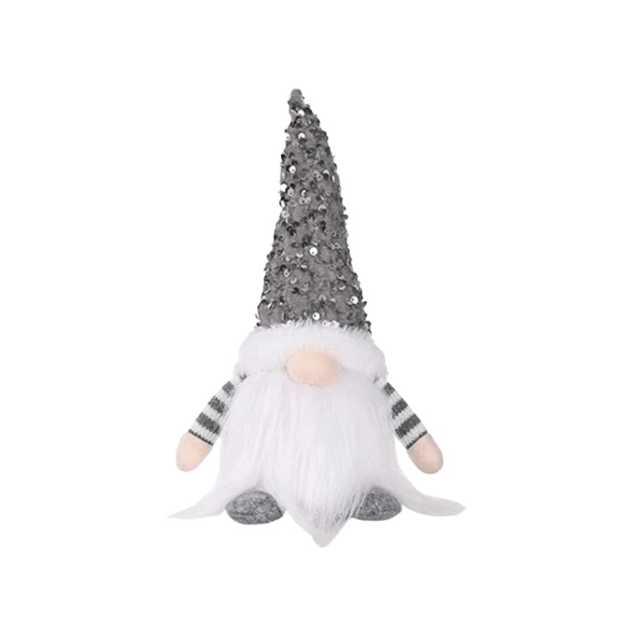 BONECO DE NATAL C/LUZ PRATEADO