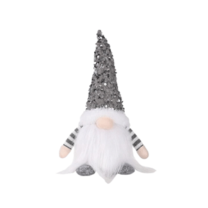 BONECO DE NATAL C/LUZ PRATEADO