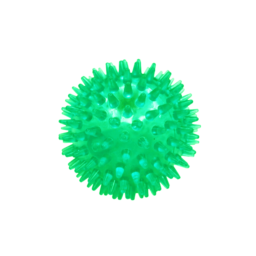 BRINQUEDO BOLA PICOS VERDE P/ANIMAIS