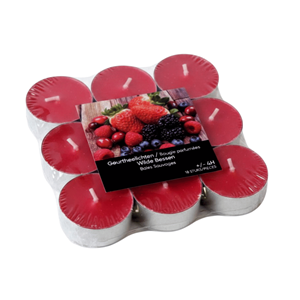 VELA TEALIGHT C/18 FRUTOS VERMELHOS