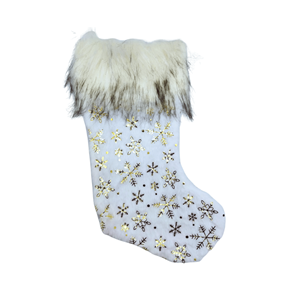 MEIA NATAL 22X36CM FLOCOS NEVE