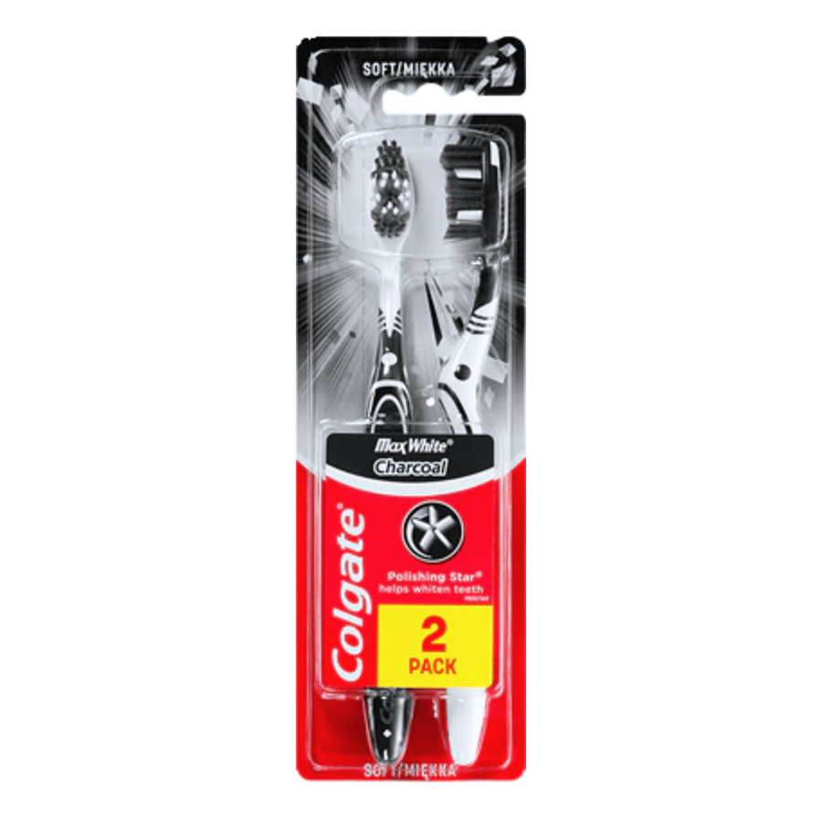 COLGATE ESCOVA DENTES C/2 MAX WHITE CHARCOAL