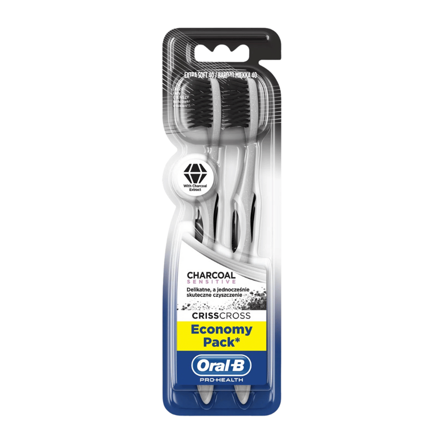 ORAL B ESCOVA DENTES C/2 CHARCOAL SENSITIVE EXTRA SOFT