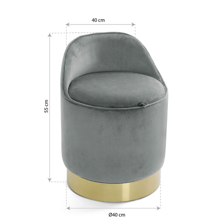 BANCO PUFF C/DOURADO