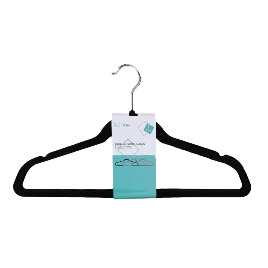 CABIDE VELUDO C/3 PRETO