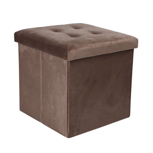 BANQUETA VELUDO CASTANHA 38*38*38CM