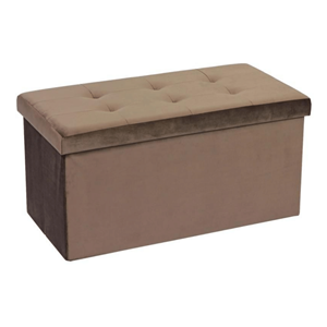 BANQUETA VELUDO CASTANHO 76x38x38cm
