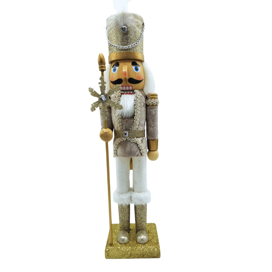 SOLDADO NATAL VELUDO BEGE 38CM