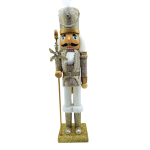 SOLDADO NATAL VELUDO BEGE 38CM