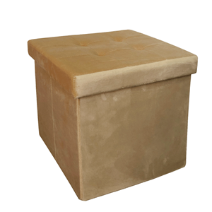 BANQUETA VELUDO DOURADO 38*38*38
