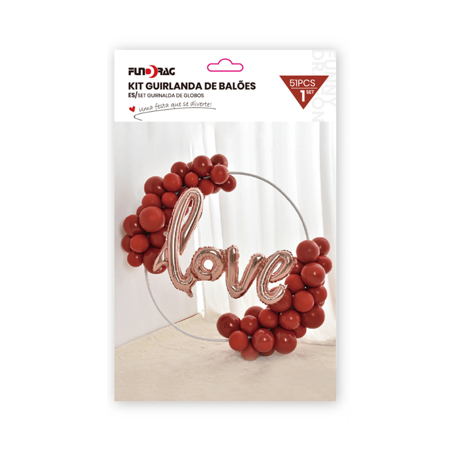 KIT DE BALÕES LOVE C/ARO