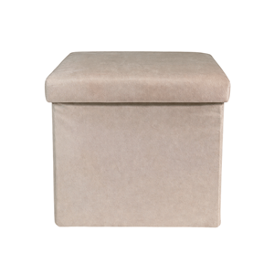 BANQUETA VELUDO 38X38X36CM BEGE