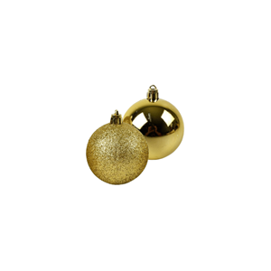 BOLA NATAL C/6 6CM DOURADO