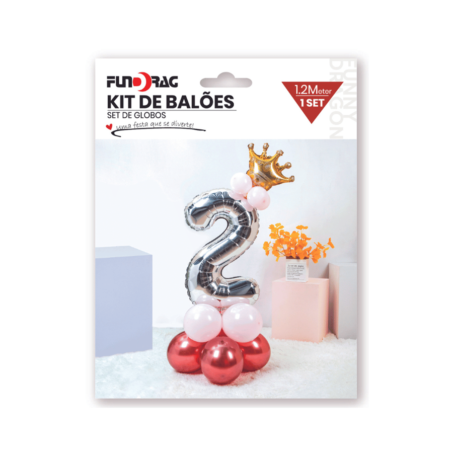 KIT BALÕES N.2 ROSA/BRANCO