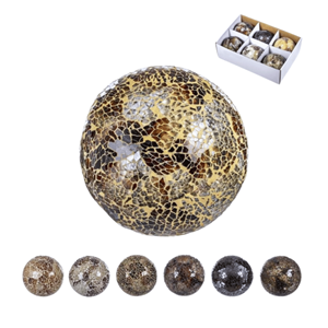 BOLA MOSAICO C/6 6CM TERRACOTA
