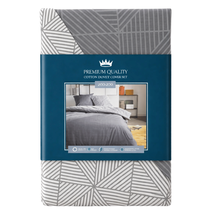 CAPA EDREDÃO CINZA 200X220CM C/2 FRONHAS