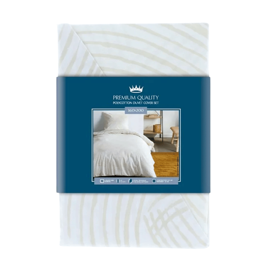 CAPA EDREDÃO RISCAS PÉROLA 135X200CM C/1 FRONHA