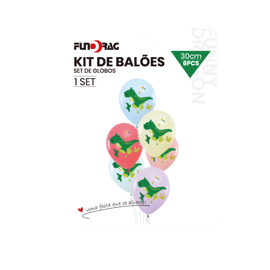 BALÕES DINOSAUROS C/6