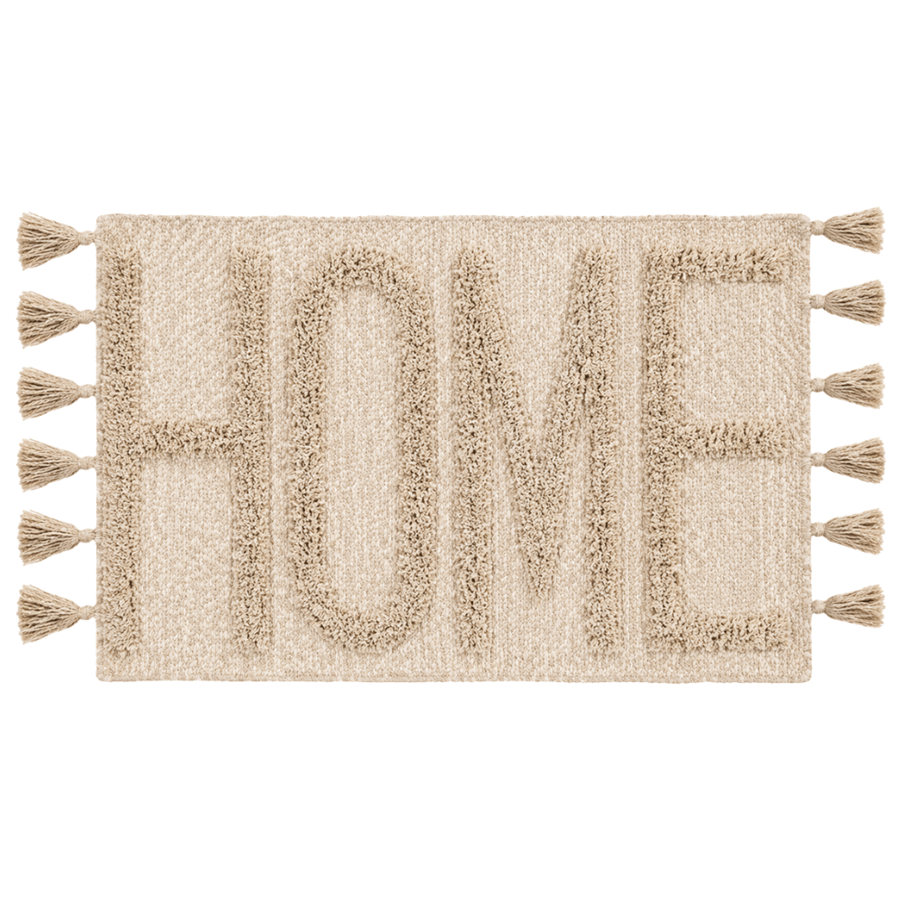 TAPETE 70X120CM HOME C/POM POM NATURAL