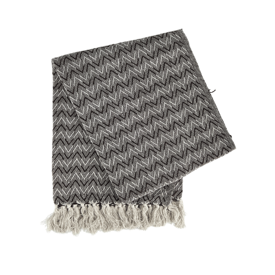 MANTA ZIG ZAG ELEGANCE CASTANHO/CINZA