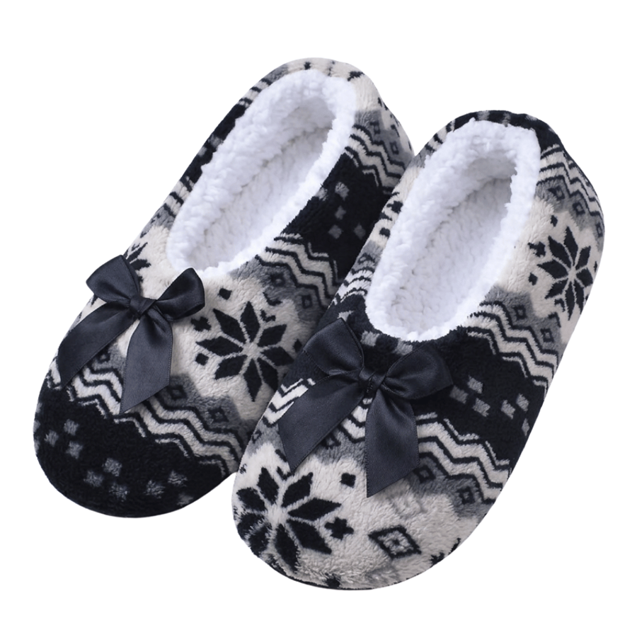 PANTUFAS SRA. FLOCOS NEVE PRETOS