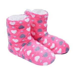 PANTUFAS SRA. BOTA CORAÇOES ROSA