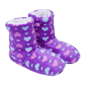 PANTUFAS SRA. BOTA CORAÇÕES LILÁS