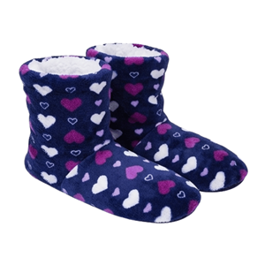 PANTUFAS SRA. BOTA CORAÇÕES AZUIS