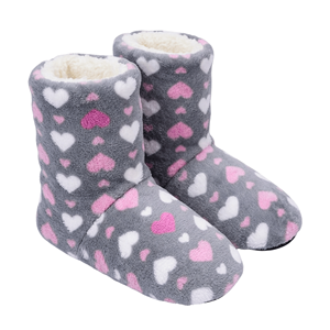 PANTUFAS SRA. BOTA CORAÇÕES CINZA PANTUFAS SRA. BOTA CORAÇÕES CINZA