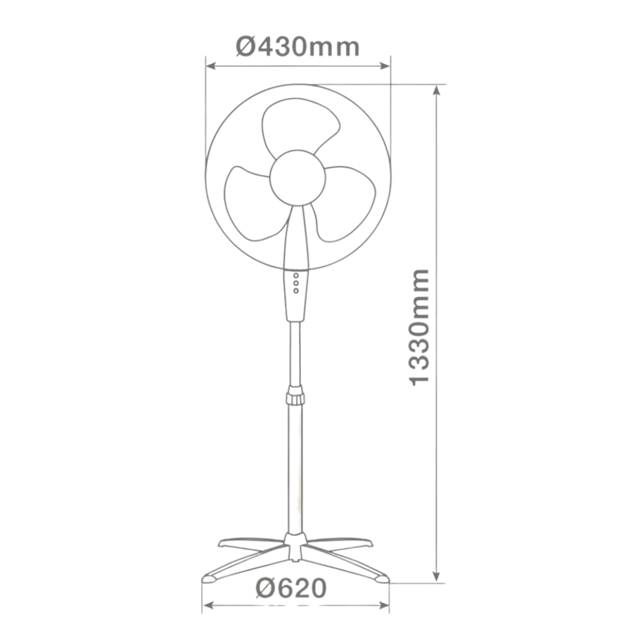VENTOINHA PÉ  D43CM 45W BRANCA