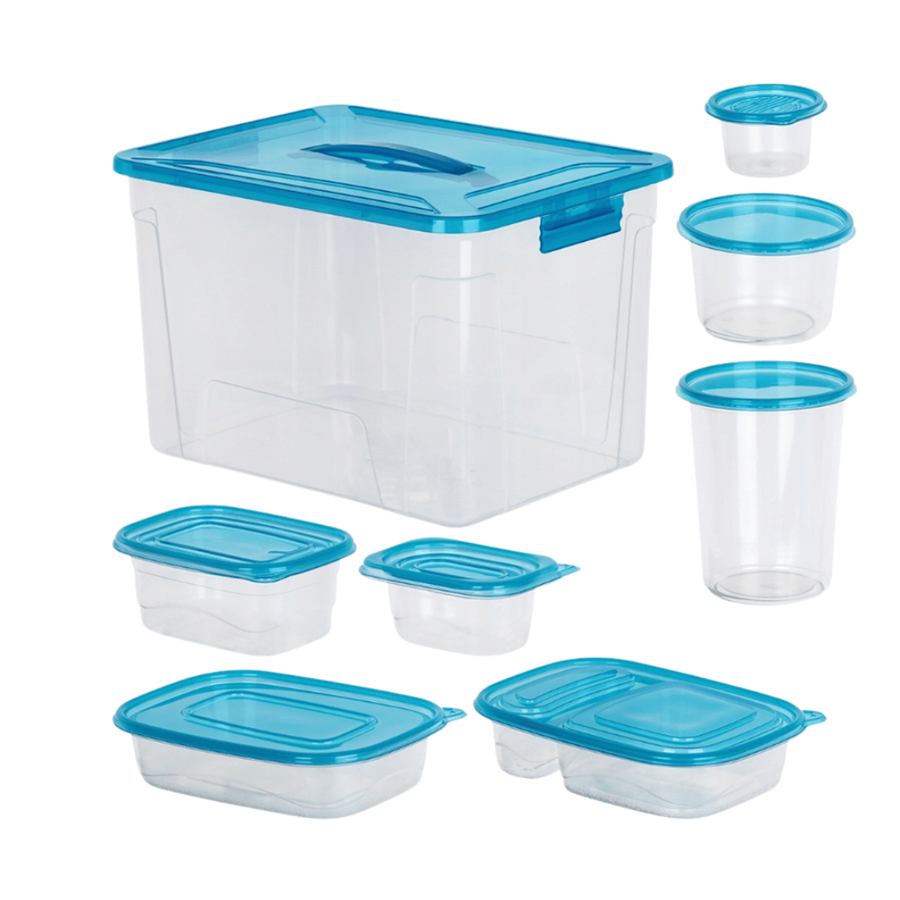 CONJUNTO CAIXAS C/ TAMPAS HERMÉTICAS 100PCS