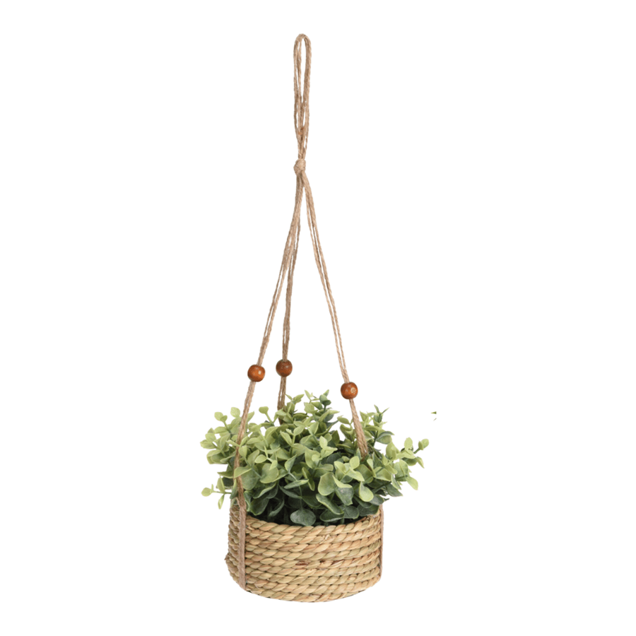 VASO P/PENDURAR COM PLANTA ARTIFICIAL