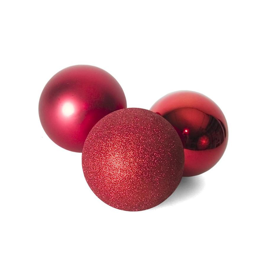 BOLAS DE NATAL VERMELHAS C/6